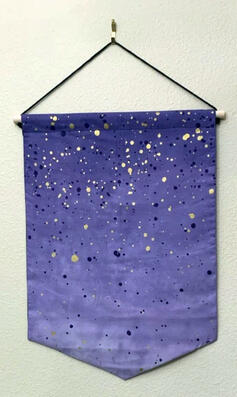 Purple Gold Splatter Pin Banner 18 inches long